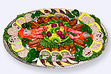 オードブル5人前　6,500円より（フルーツ・海老・鶏唐揚げ・ウィンナー・サーモン・テリーヌ・チーズサラミなど）